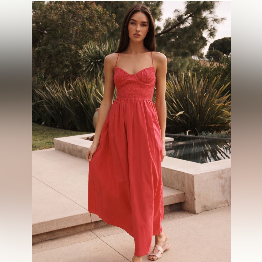 Charlie Holiday Marcey Linen Cotton Maxi Dress